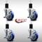 Service Caster 4'' SS Blue Poly Swivel 1-3/4'' Expanding Stem Caster Set with Brake, 4PK SCC-SSEX20S414-PPUB-BLUE-TLB-134-4 - alternate 3